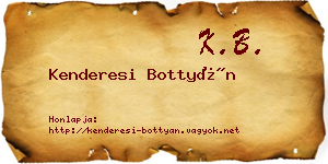 Kenderesi Bottyán névjegykártya